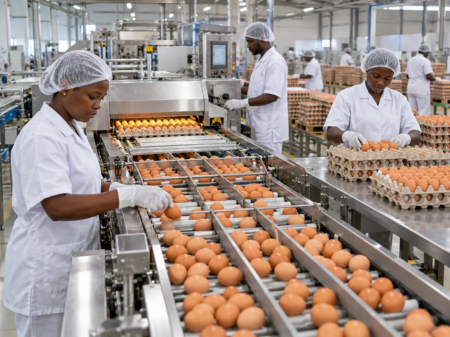 Egg grading and packaging — conceptual illustration