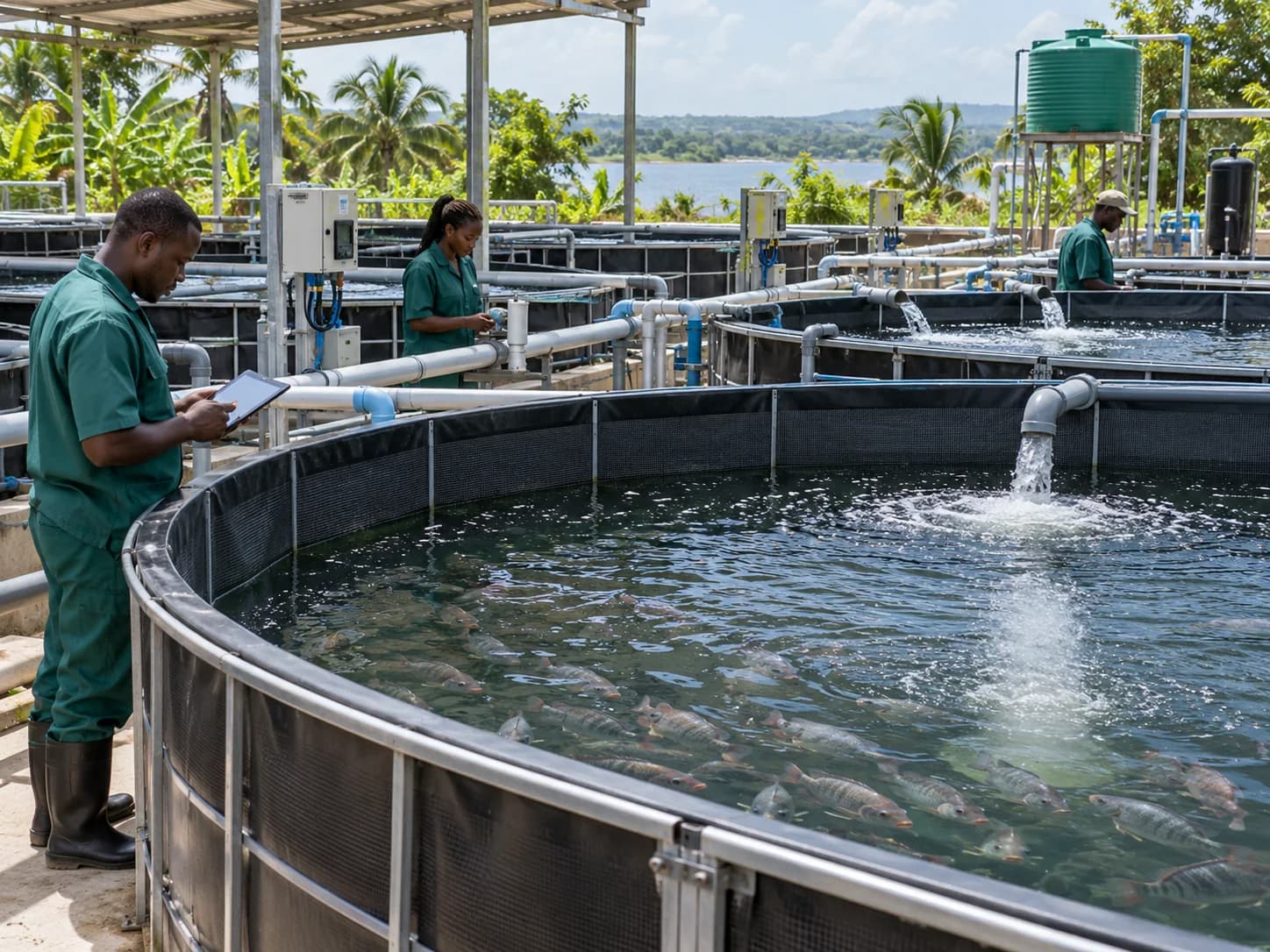 Illustration conceptuelle — Pisciculture et aquaculture